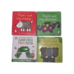 Lot Of 4 Usborne That's Not My Puppy Dinosaur Elephant Eric Carle Garden Friends